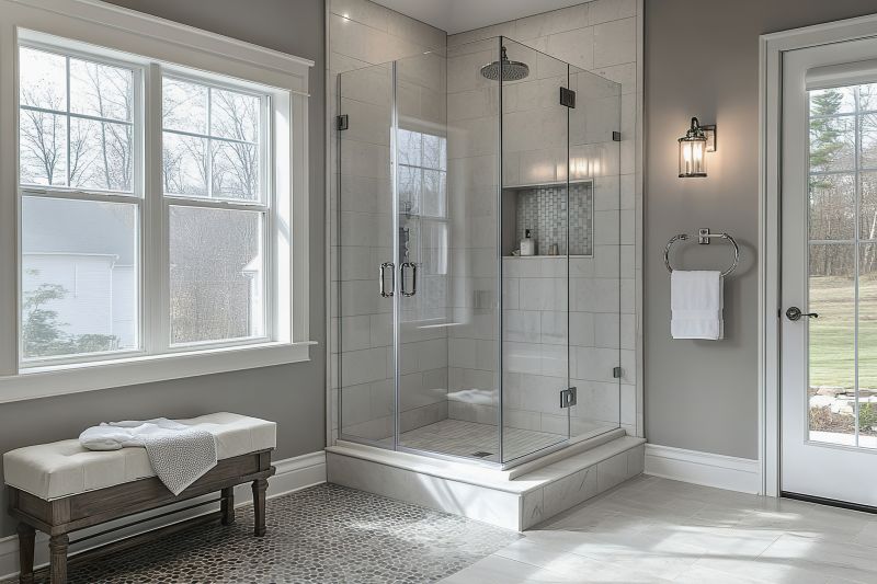 Freestanding Shower with Glass Walls